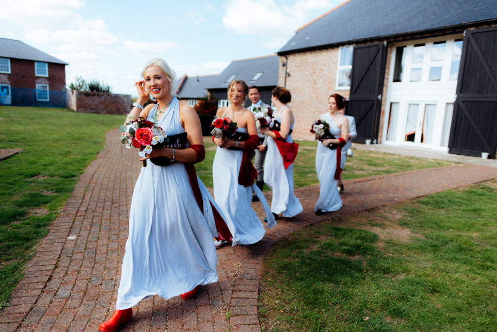 Kent wedding photographer The Ferry House Inn Harty Creative wedding Magical themed wedding DIY wedding crafts book themed Harry Potter Lord of the Rings wedding dress father of the bride