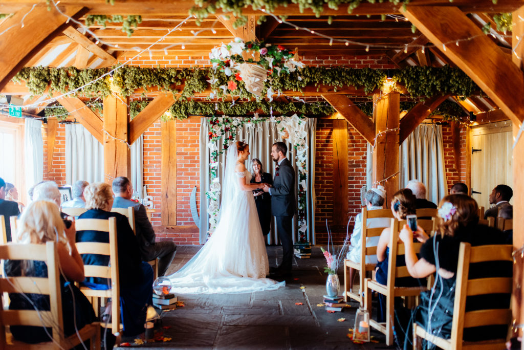 Kent wedding photographer The Ferry House Inn Harty Creative wedding Magical themed wedding DIY wedding crafts book themed Harry Potter Lord of the Rings wedding ceremony