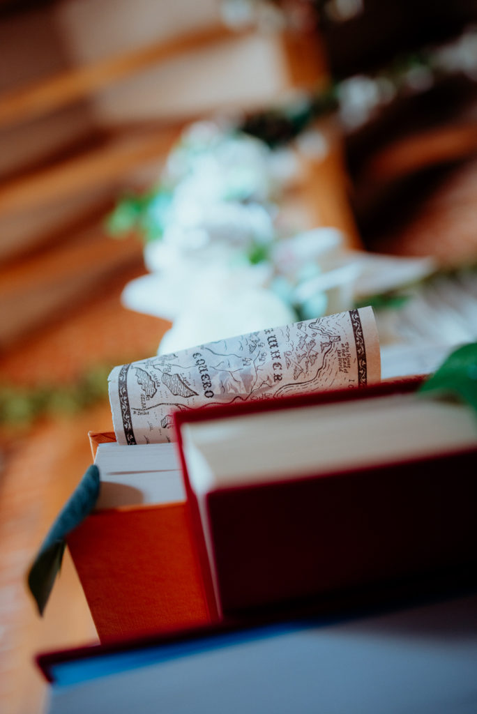 Kent wedding photographer The Ferry House Inn Harty Creative wedding Magical themed wedding DIY wedding crafts book themed Harry Potter Lord of the Rings