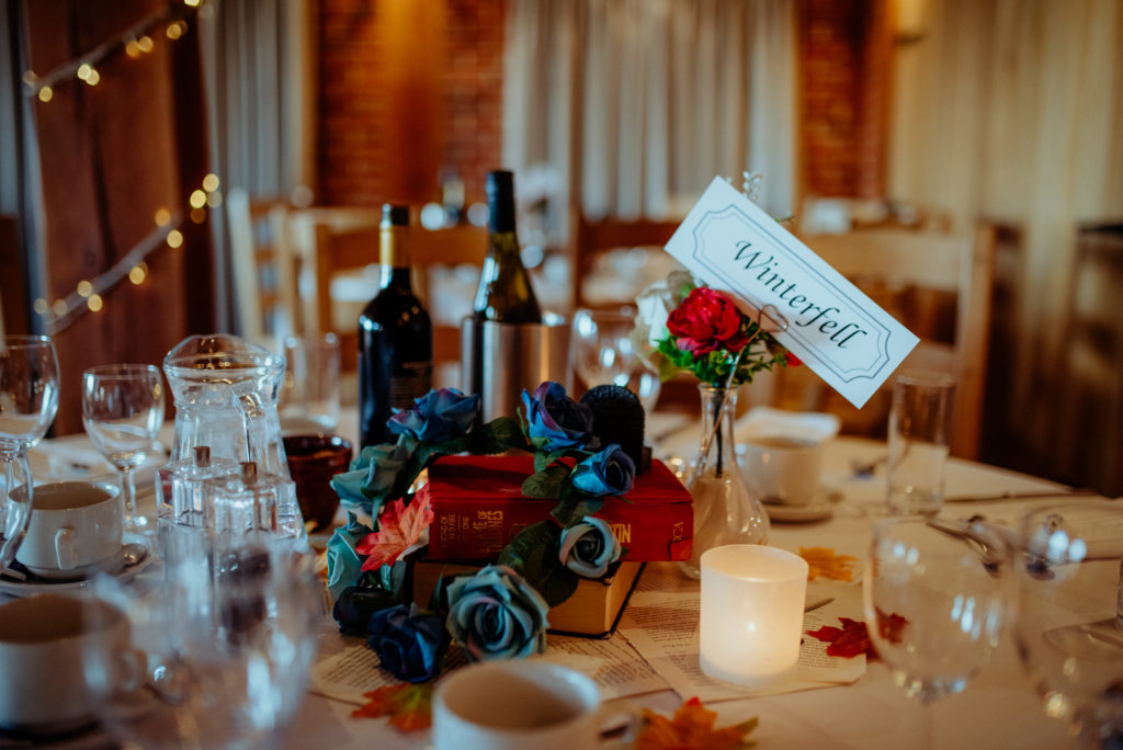 Kent wedding photographer The Ferry House Inn Harty Creative wedding Magical themed wedding DIY wedding crafts book themed Harry Potter Lord of the Rings wedding dress father of the bride bridesmaids DIY table decorations