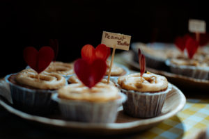 St Mary's Arts Centre Sandwich table decorations Dover wedding Kent wedding DIY decor creative wedding homemade peanut butter cupcakes