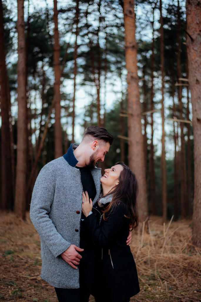 Happy newly engaged couple in Guildford