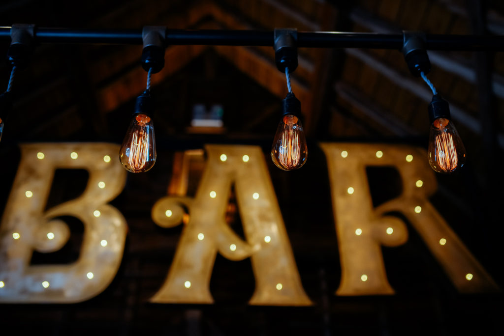 vintage wedding bar