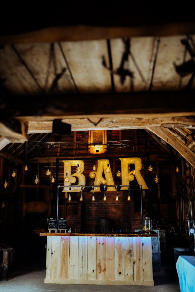 rustic wedding venue bar