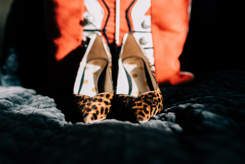 Leopard print wedding bridal shoes