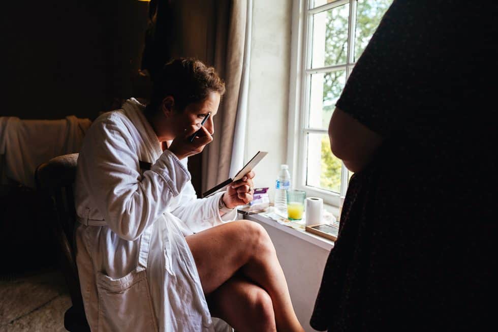 Bridal prep photographed as a Devon wedding photographer