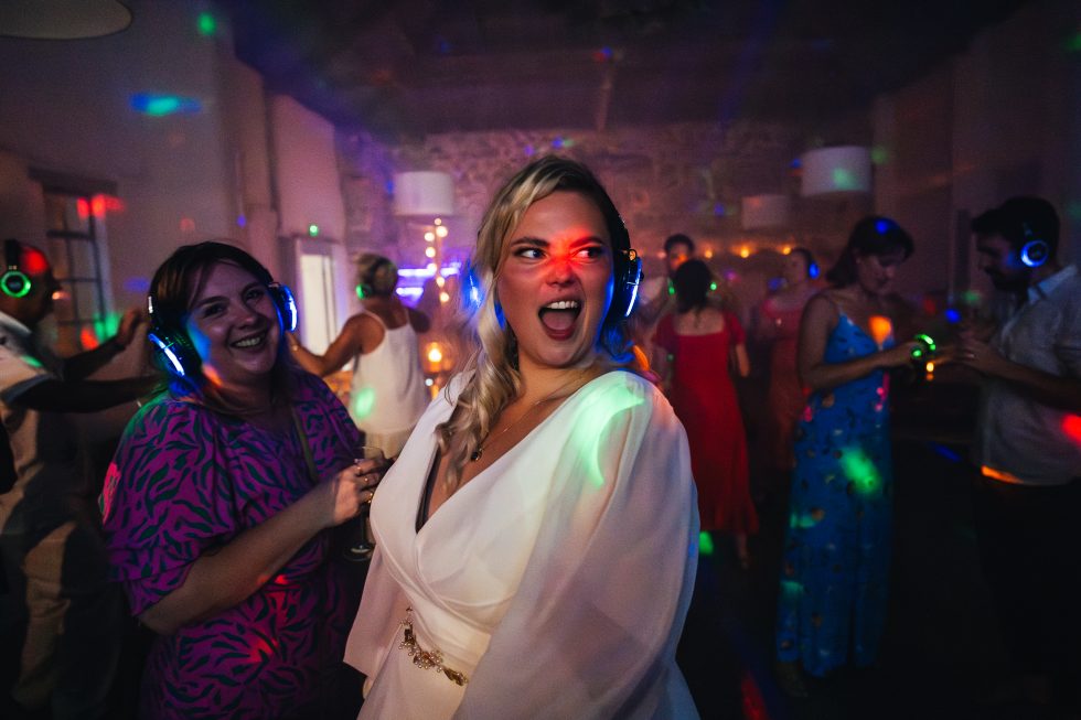 Clifford Barton Devon wedding photographer wedding silent disco